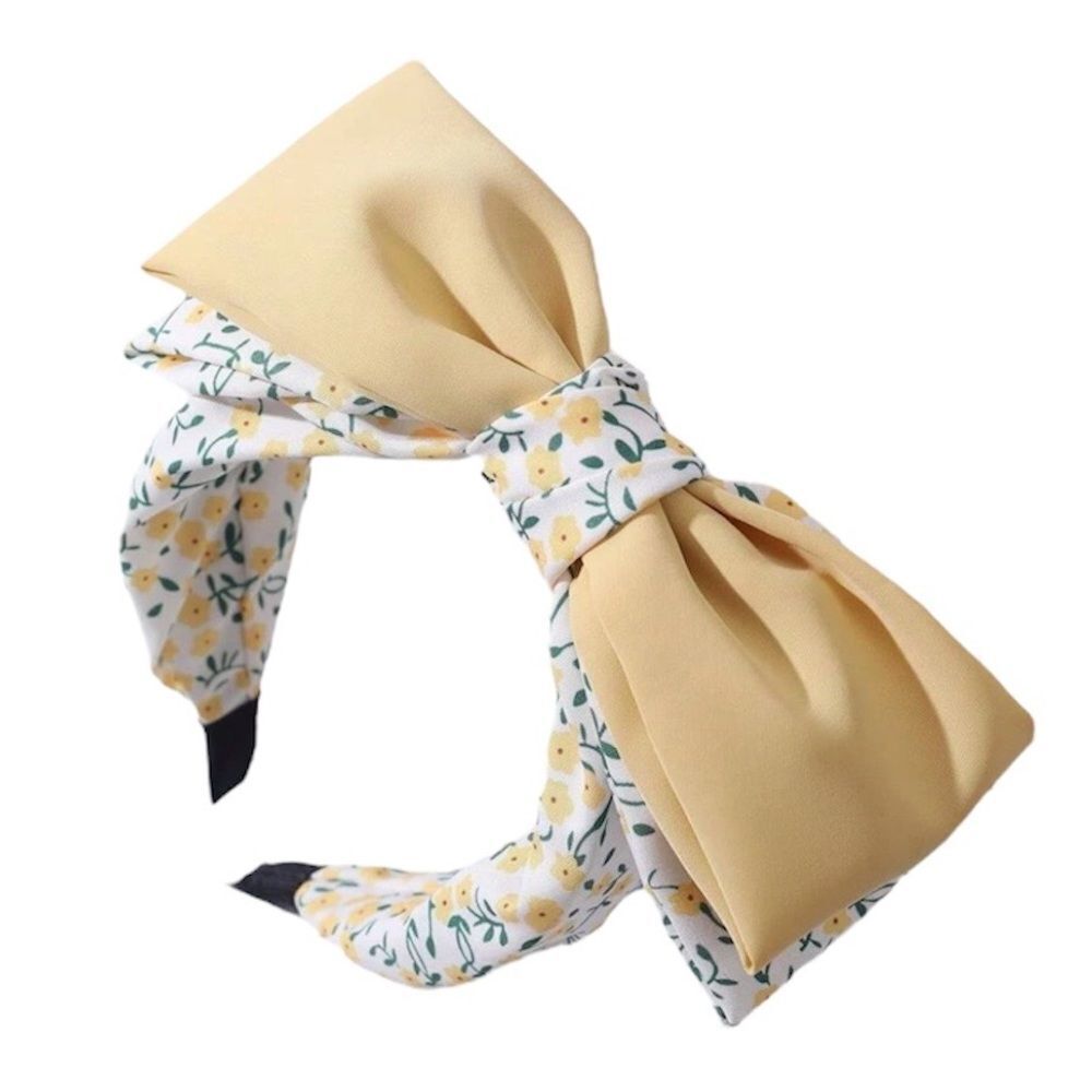Yellow Ditsy Floral Bow Headband